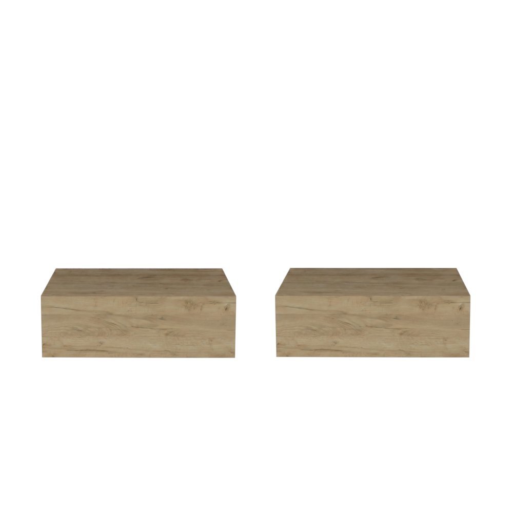 Custer Floating Nightstands Set of 2 - Wall Mounted Bedside Tables, Wenge. Picture 1