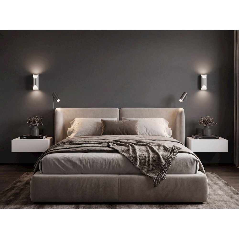 Custer Floating Nightstands Set of 2 - Wall Mounted Bedside Tables, Dark Brown. Picture 2