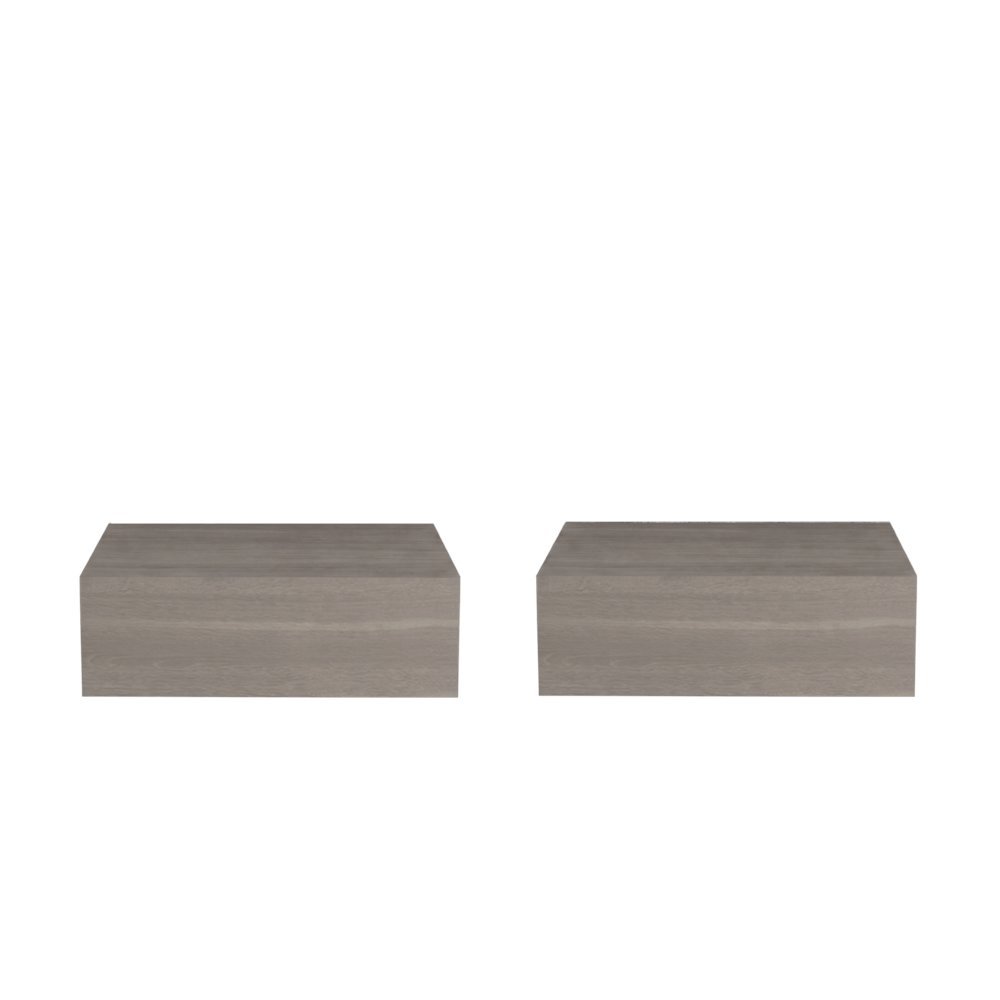 Texas Set of 2 Modern Nightstands with Storage, with Metal Legs, Light Oak.. Picture 1