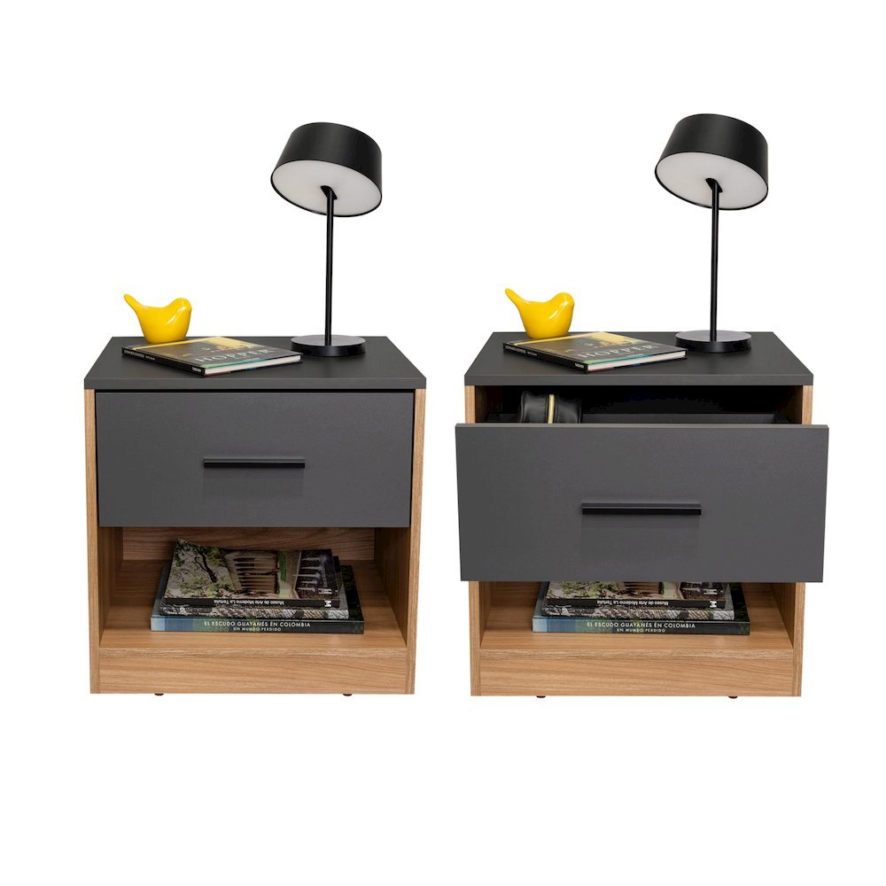 Lund Set of 2 Dressers, High Capacity Bedroom Storage Furniture,Wenge. Picture 5