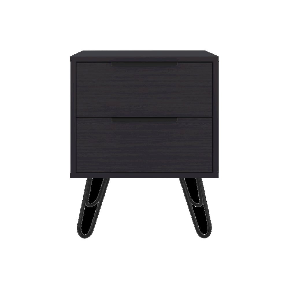 Arial Set of 2 Modern Wenge Nightstands with 2 Drawers for Bedroom Storage. Picture 9