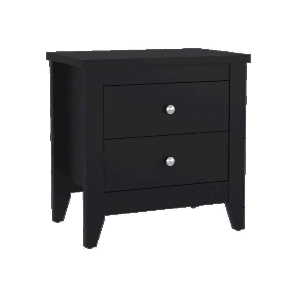 Arial Set of 2 Modern White Nightstands with 2 Drawers for Bedroom Storage. Picture 3