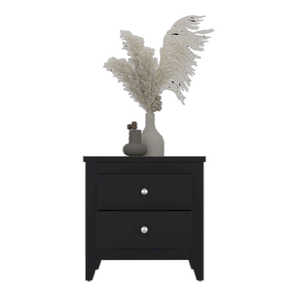 Arial Set of 2 Modern White Nightstands with 2 Drawers for Bedroom Storage. Picture 8