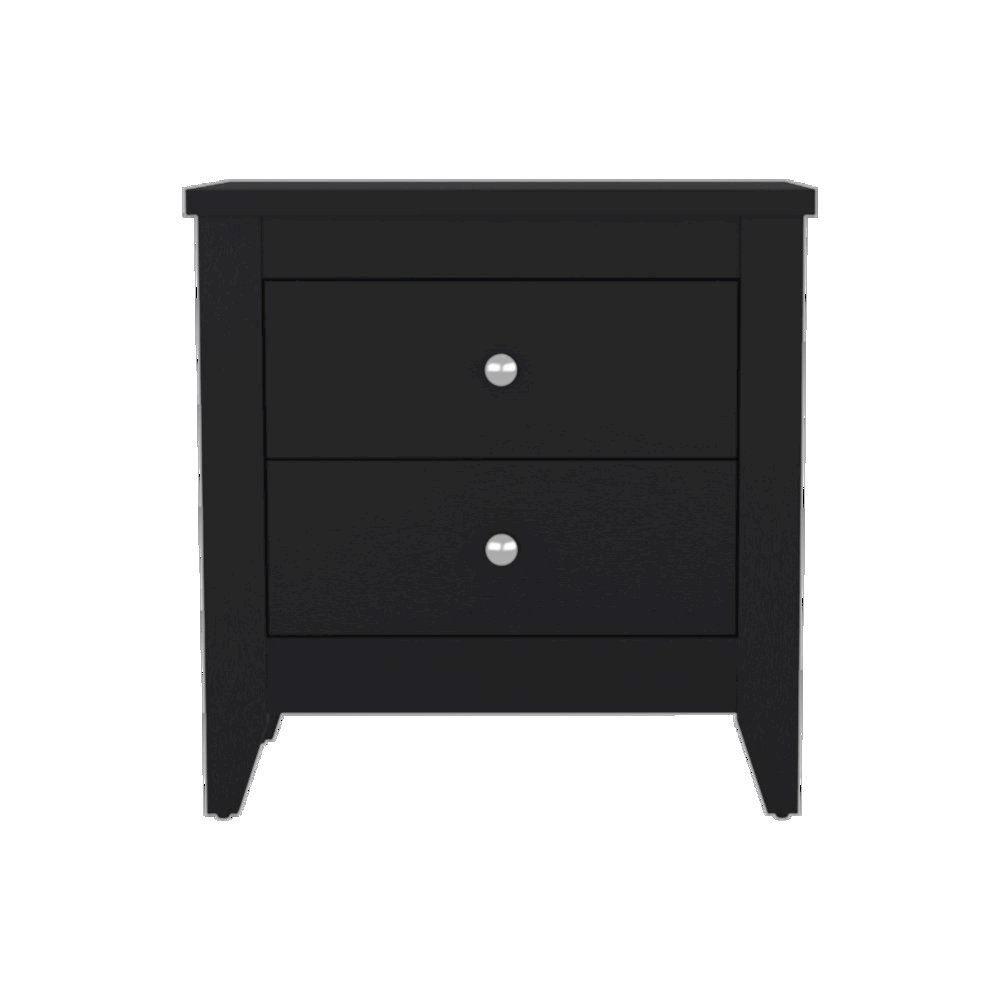 Arial Set of 2 Modern White Nightstands with 2 Drawers for Bedroom Storage. Picture 10