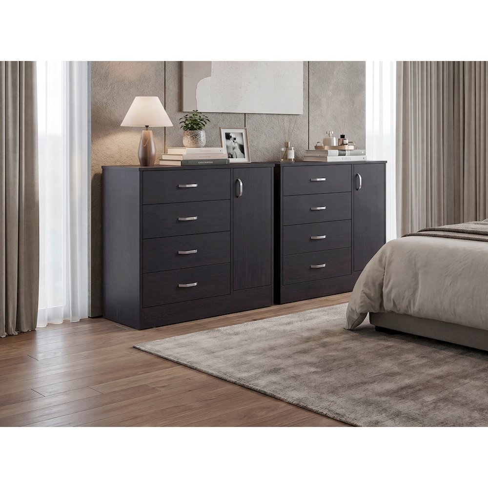 Boras Set of 2 Small Dressers, Minimalist Modern Style High Capacity Natural Oak. Picture 2