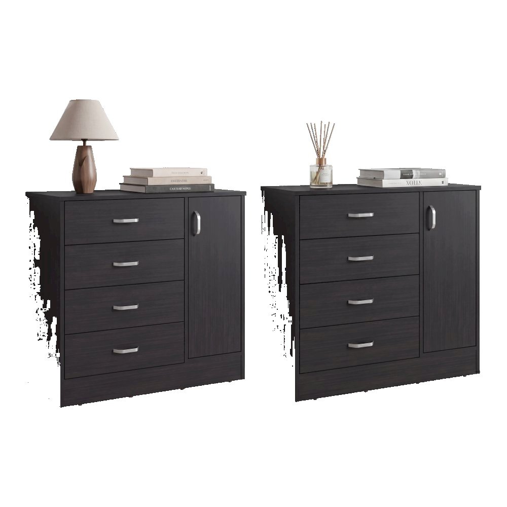Boras Set of 2 Small Dressers, Minimalist Modern Style High Capacity Natural Oak. Picture 6