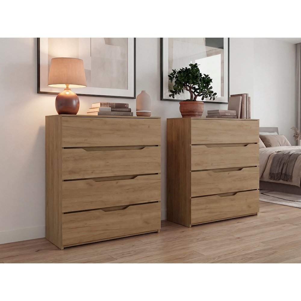 ArcadiaSet of 2 Wenge Dressers – Modern Bedroom Storage Furniture. Picture 2