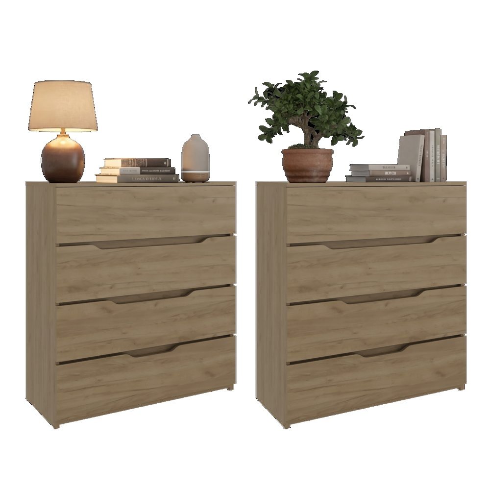ArcadiaSet of 2 Wenge Dressers – Modern Bedroom Storage Furniture. Picture 4