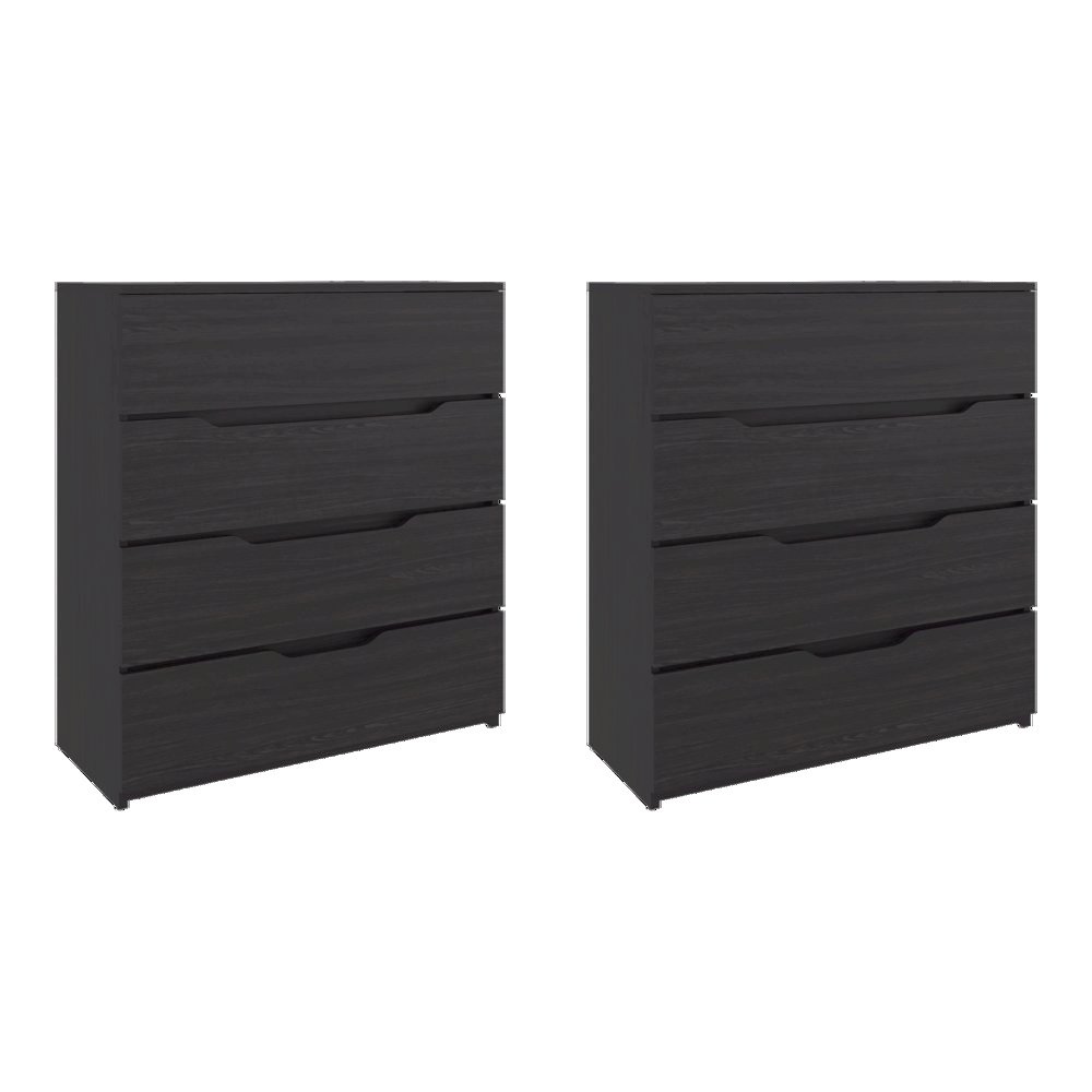 Arcadia Set of 2 Wenge and Natural Oak Dressers – Modern Bedroom Storage. Picture 1