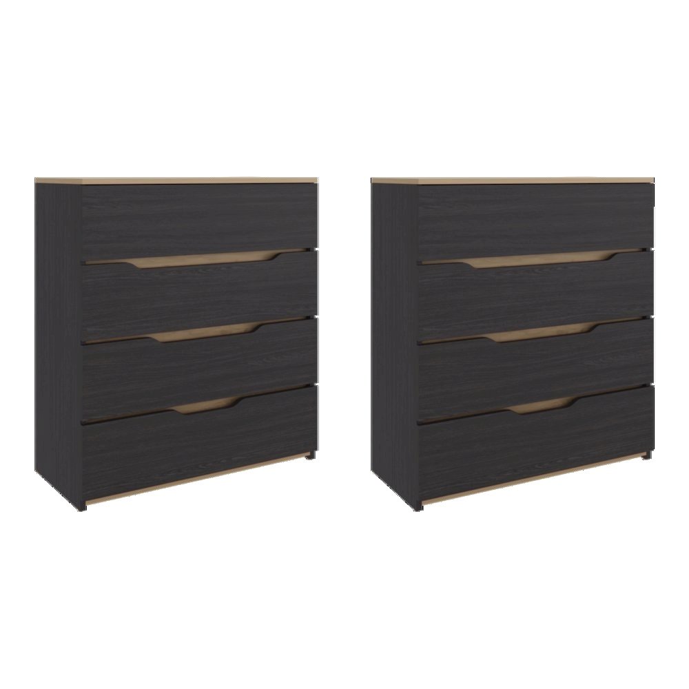 Arcadia Set of 2 White Dressers – Modern Bedroom Storage Furniture. Picture 1