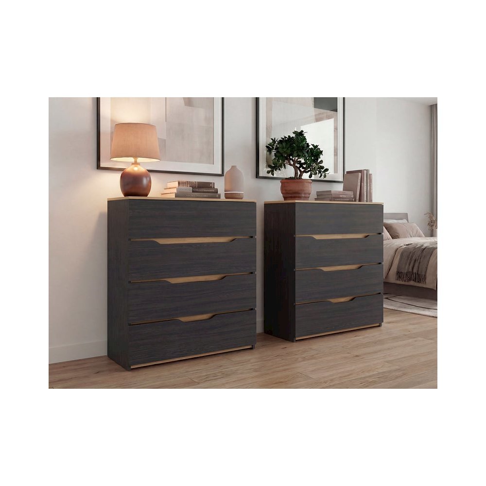 Arcadia Set of 2 White Dressers – Modern Bedroom Storage Furniture. Picture 3