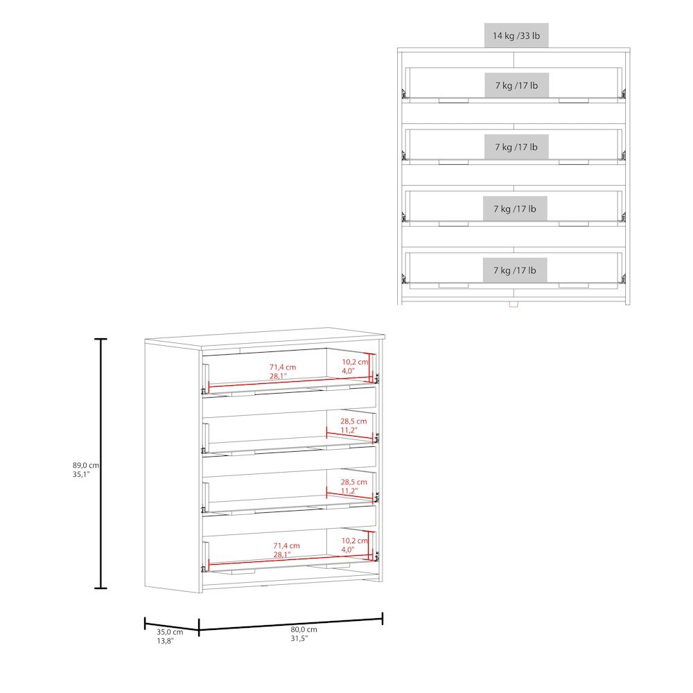 Arcadia Set of 2 White Dressers – Modern Bedroom Storage Furniture. Picture 4