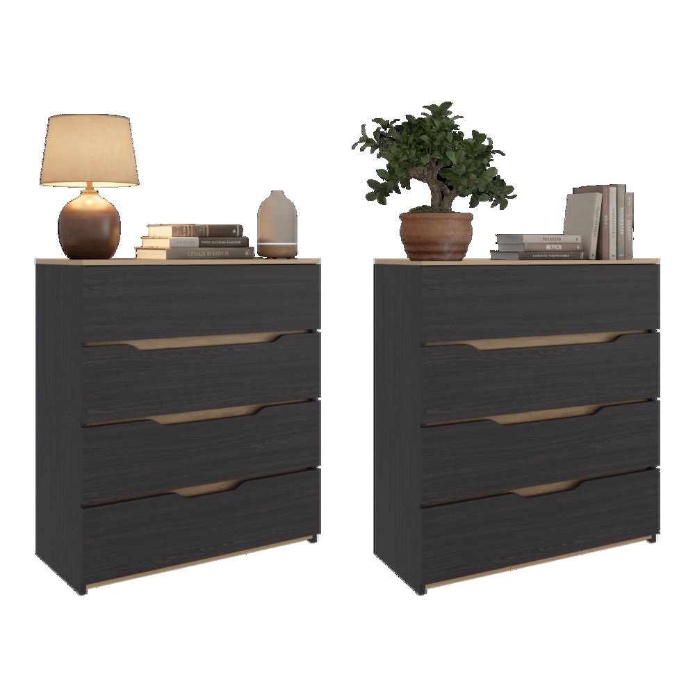 Arcadia Set of 2 White Dressers – Modern Bedroom Storage Furniture. Picture 5