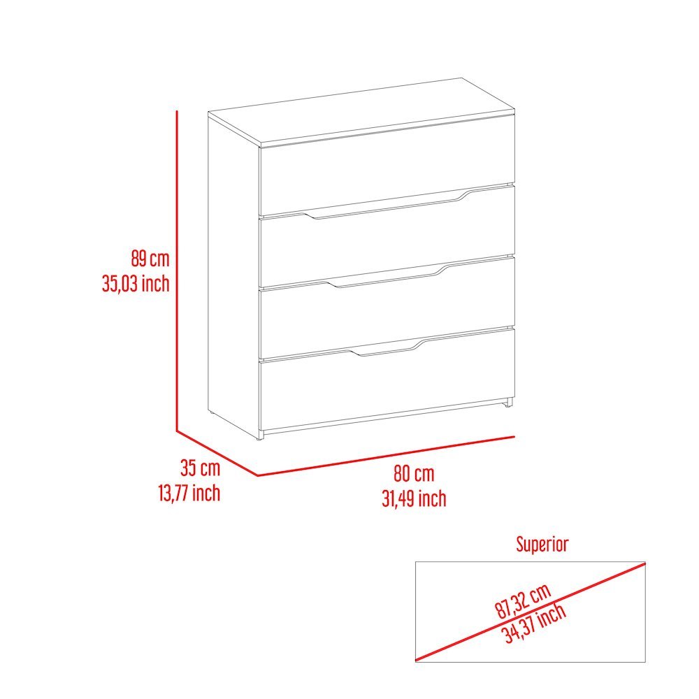 Anson Set of 2 White Dressers – Modern Bedroom Storage Furniture. Picture 8