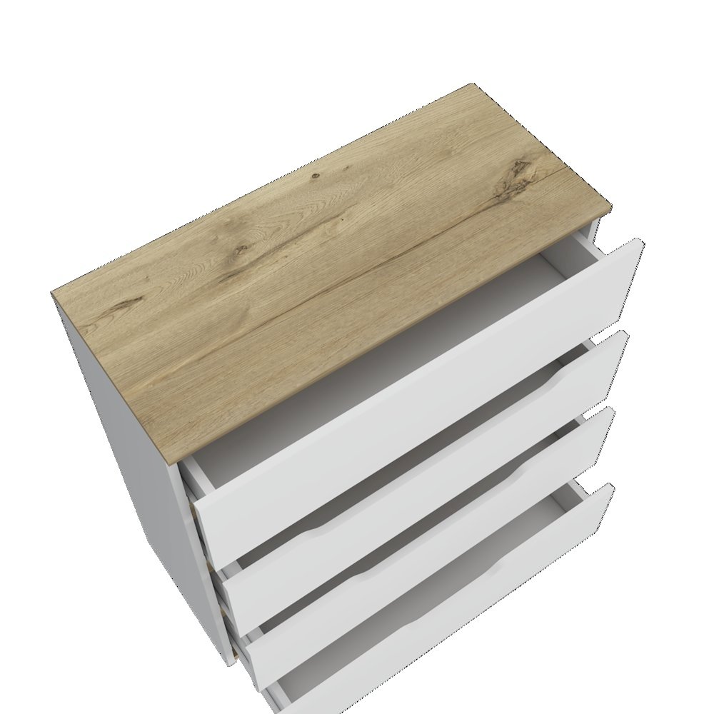 Anson Set of 2 White Dressers – Modern Bedroom Storage Furniture. Picture 9