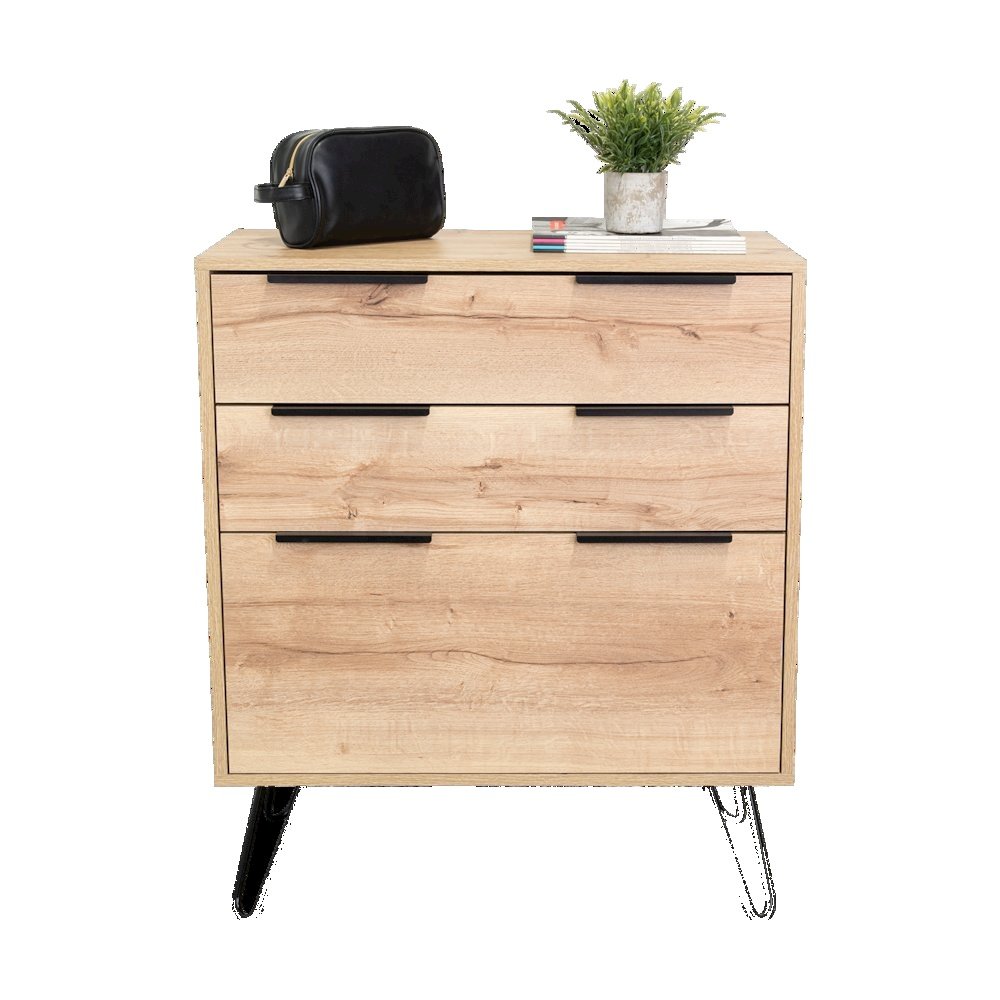 Sharon Set of 2 3-Drawer Modern Dressers with Metal Legs for Bedroom. Picture 10