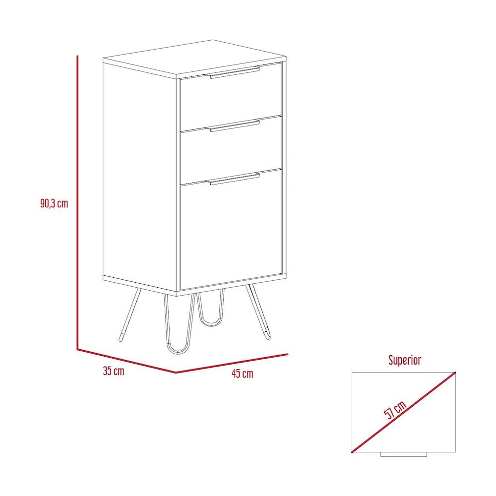 Taylors Set of 2 Modern 4-Drawer Dressers with Metal Legs for Bedroom Storage. Picture 3