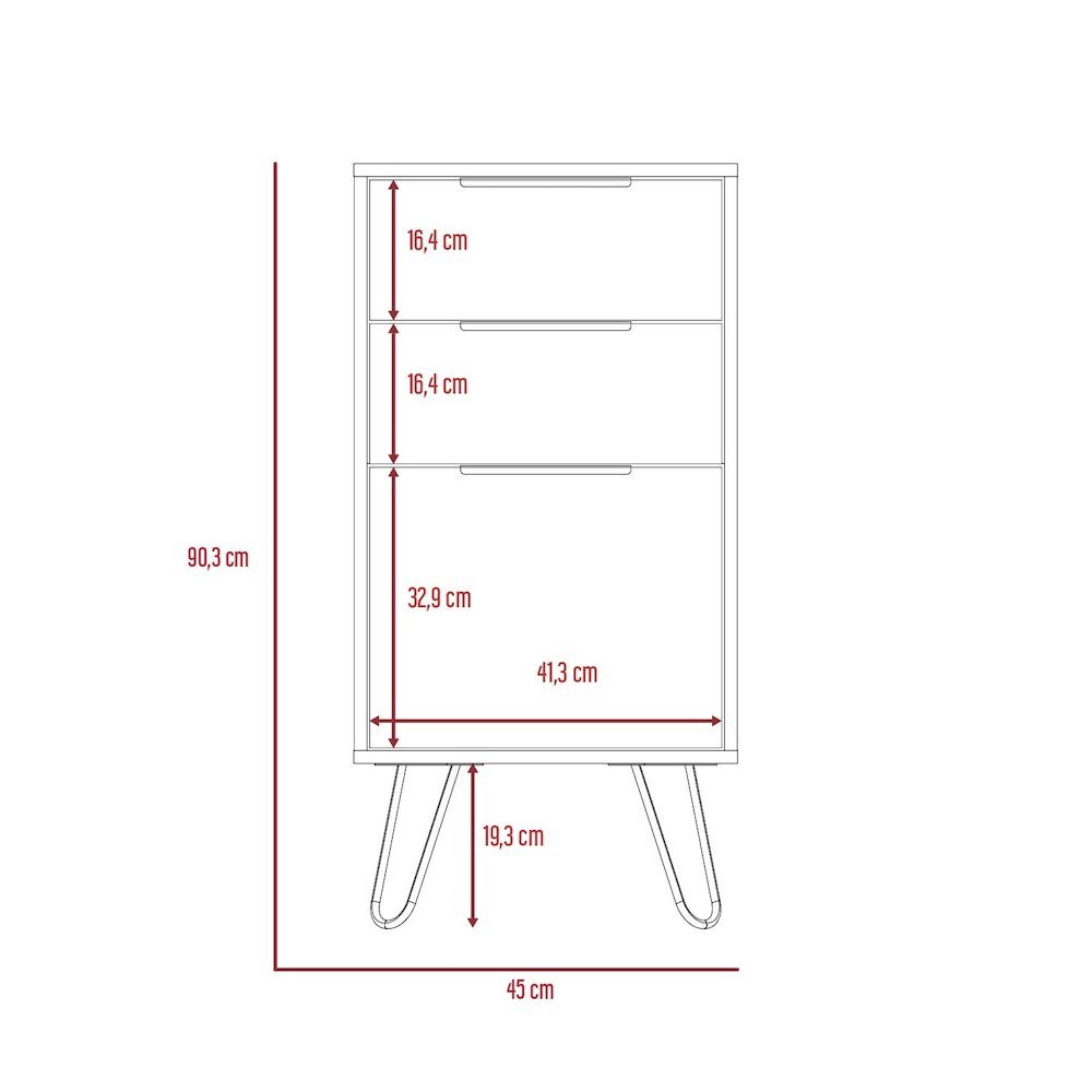 Taylors Set of 2 Modern 4-Drawer Dressers with Metal Legs for Bedroom Storage. Picture 4
