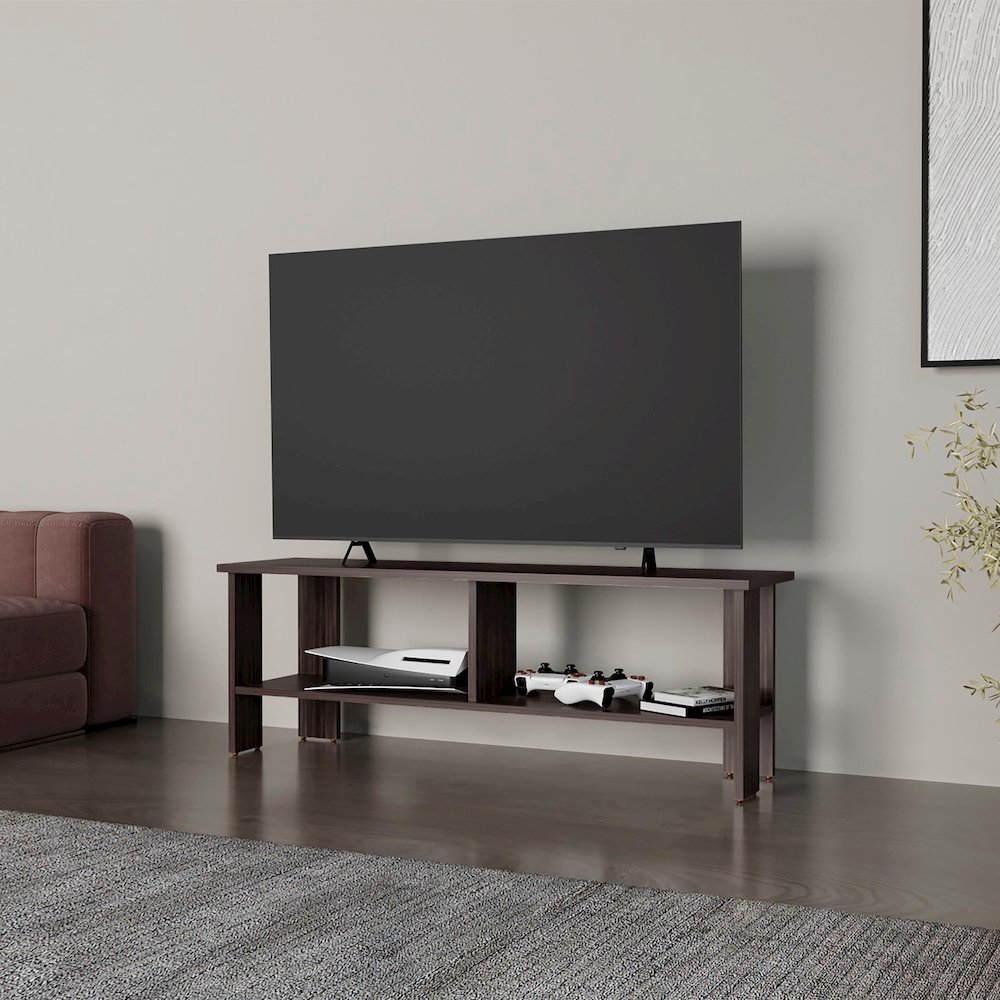 Cope TV Stand with Open Storage, TV Capacity 65", Stained Walnut. Picture 3