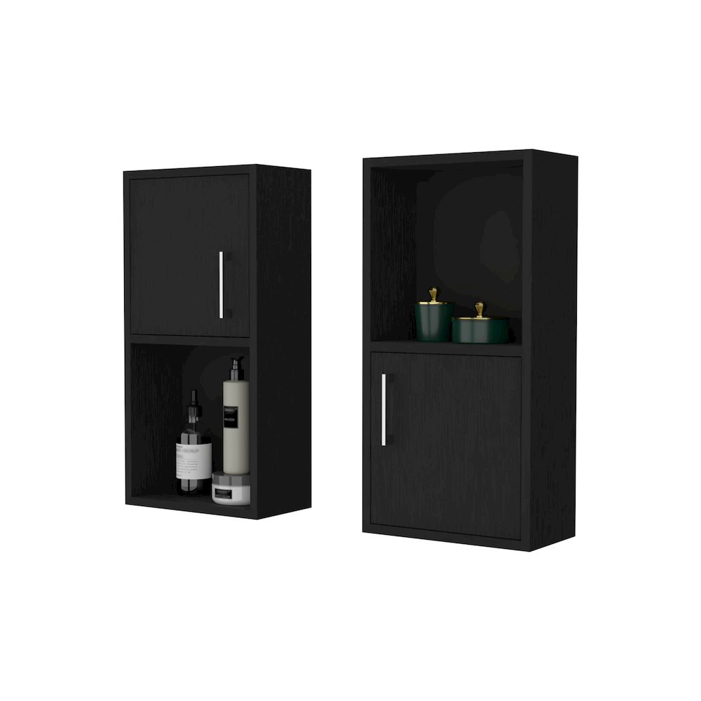 Dixie 2 bathroom medicine cabinets with storage with open shelf, Wenge. Picture 6