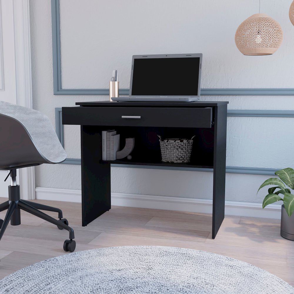 Kaylor Storage Desk, Modern Design with Drawer and Shelf. Picture 7