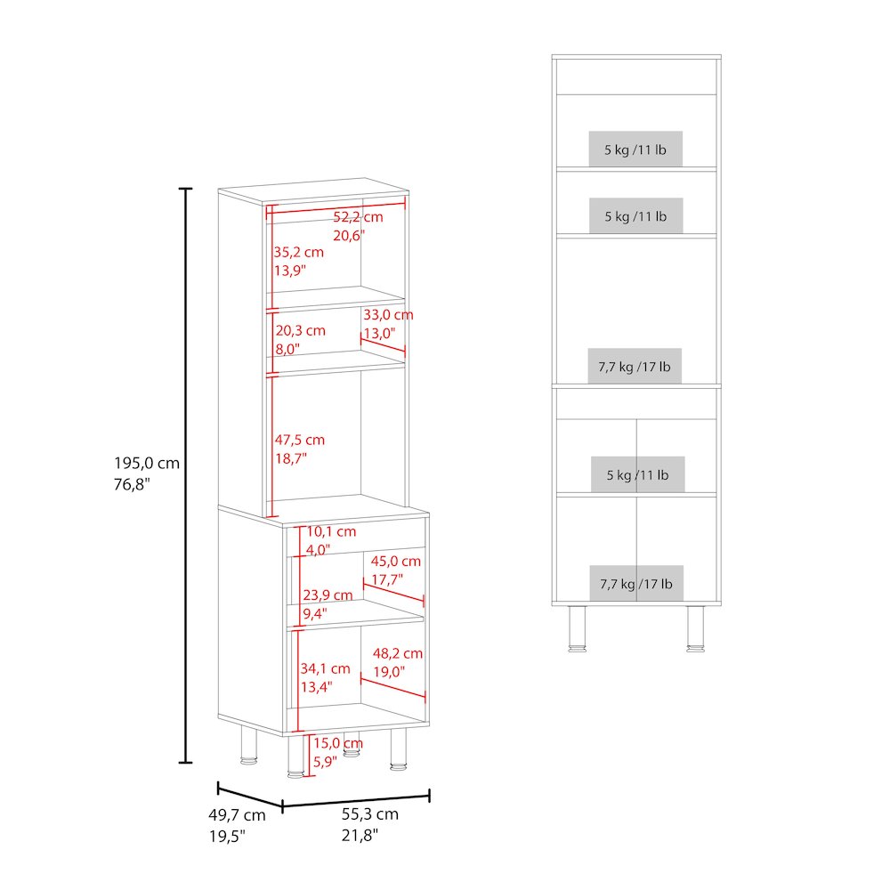 Arlo Multi-Purpose Tall Storage Cabinet with Open Shelving and Lower Cabinet. Picture 3