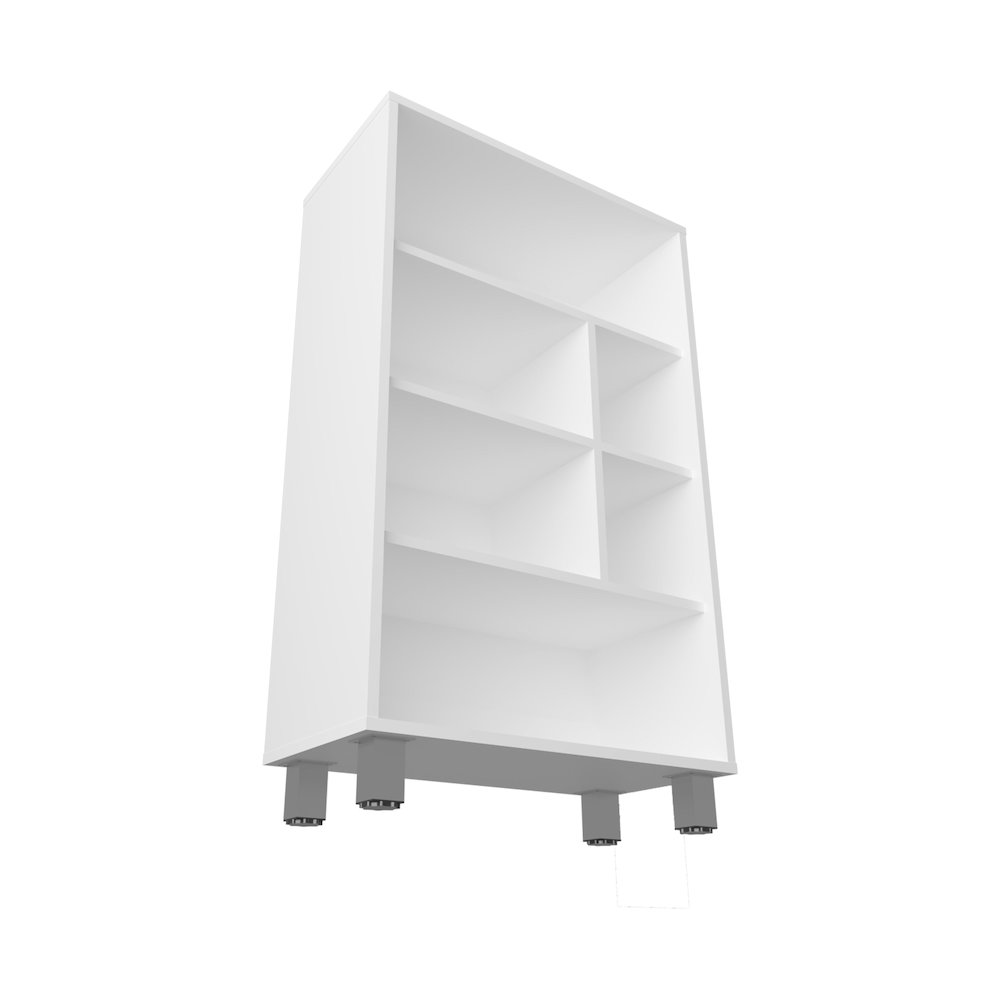 Charco Bookcase in Melamine with Six  Shelves, White. Picture 4