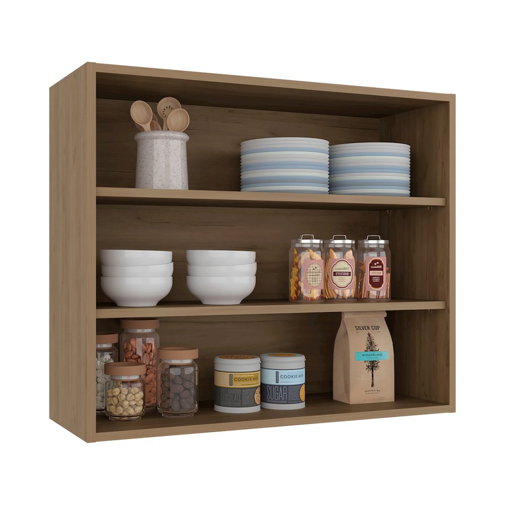 Chinle Wall Cabinet in Melamine with Open Storage. Picture 4