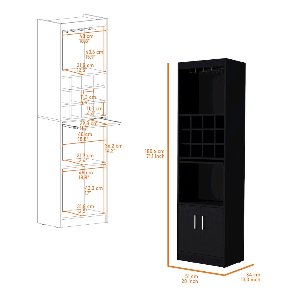Lowa Bar Cabinet multistorage with wine storage. Picture 4