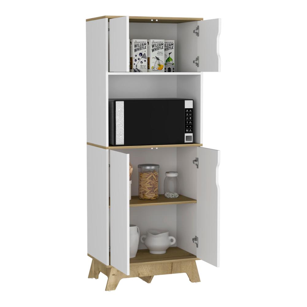 Brussel Microwave Pantry Cabinet, Top Double Door Cabinet, Countertop Surface. Picture 3