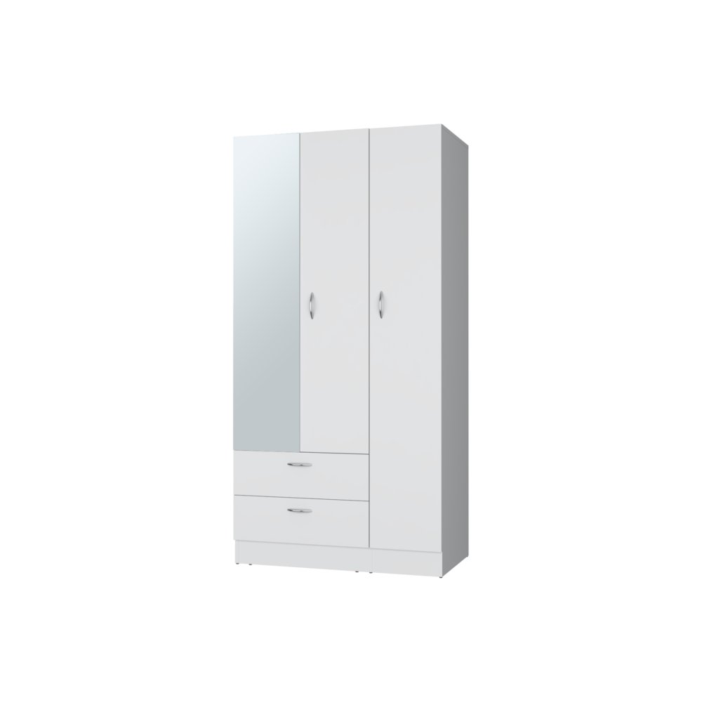 Modern Wardrobe with Ample Storage,a mirror, two Drawers, Four Shelves. Picture 3
