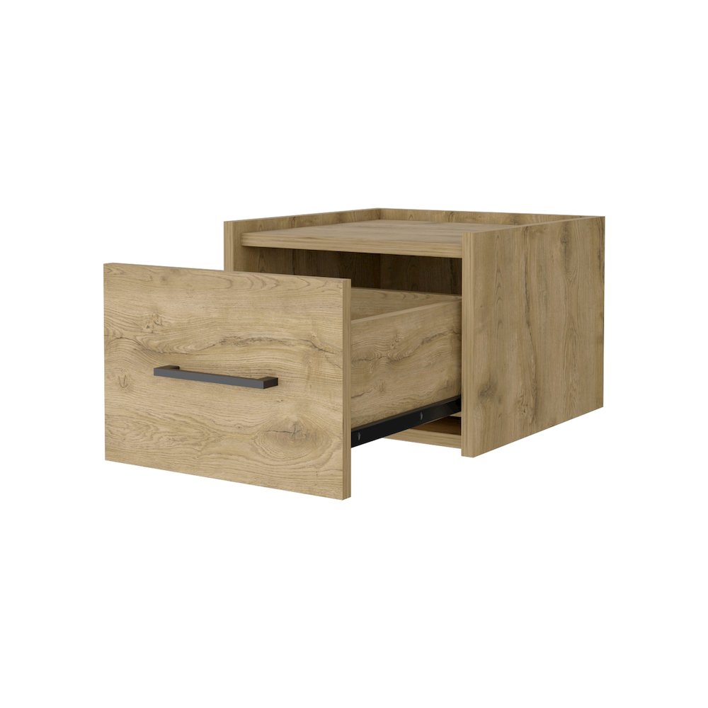Wall-Mounted Nightstand, Sleek Single-Drawer Design with Spacious Top Shelf. Picture 3