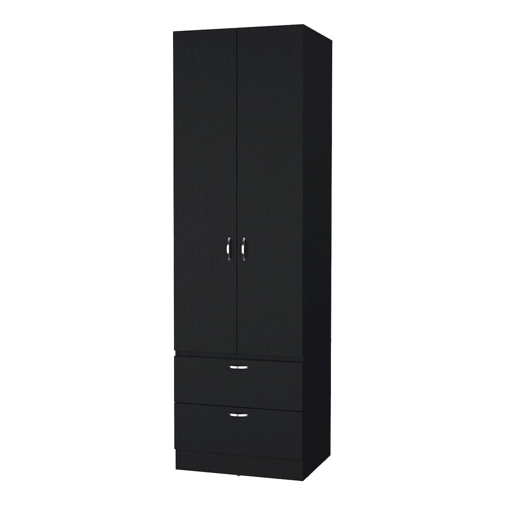 Tall Mayer Wardrobe in Melamine with Two Doors and Two Drawers. Picture 1