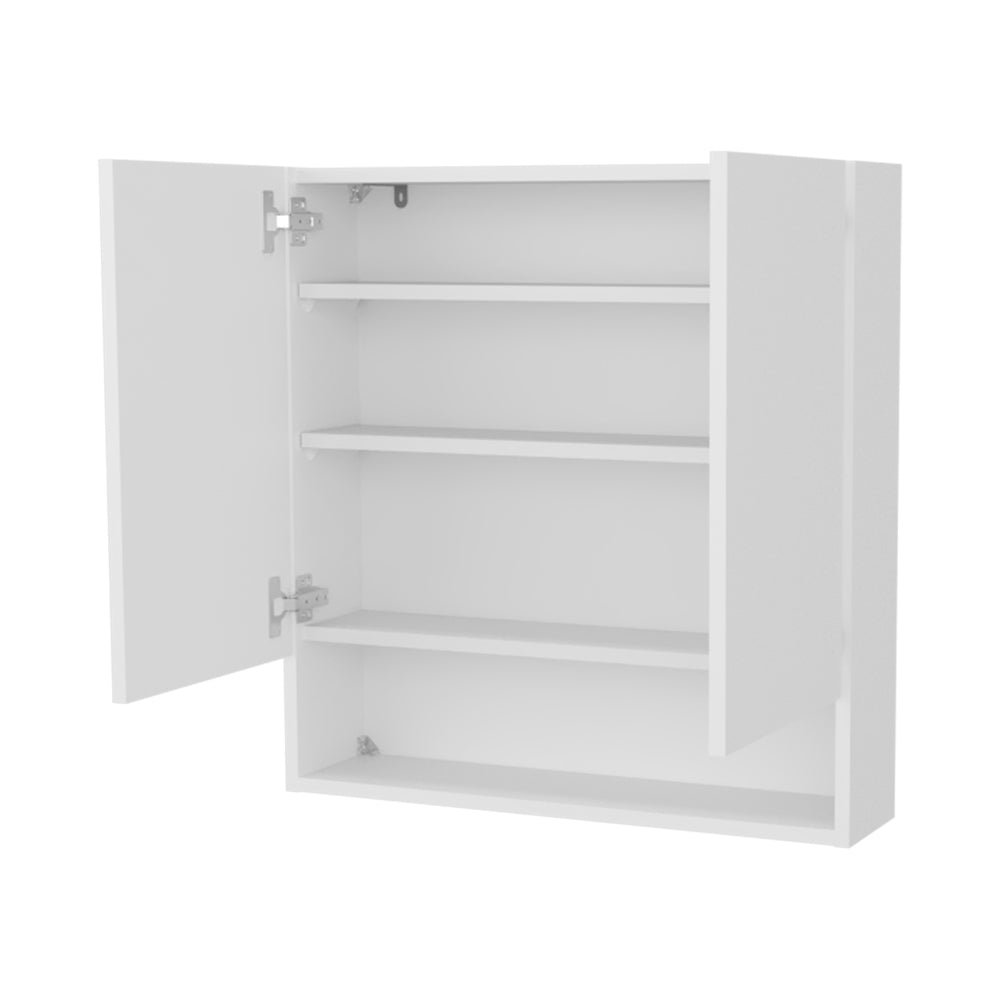 Wall-Mounted Medicine Cabinet, Two Doors, Three Interior Shelves,  White. Picture 2