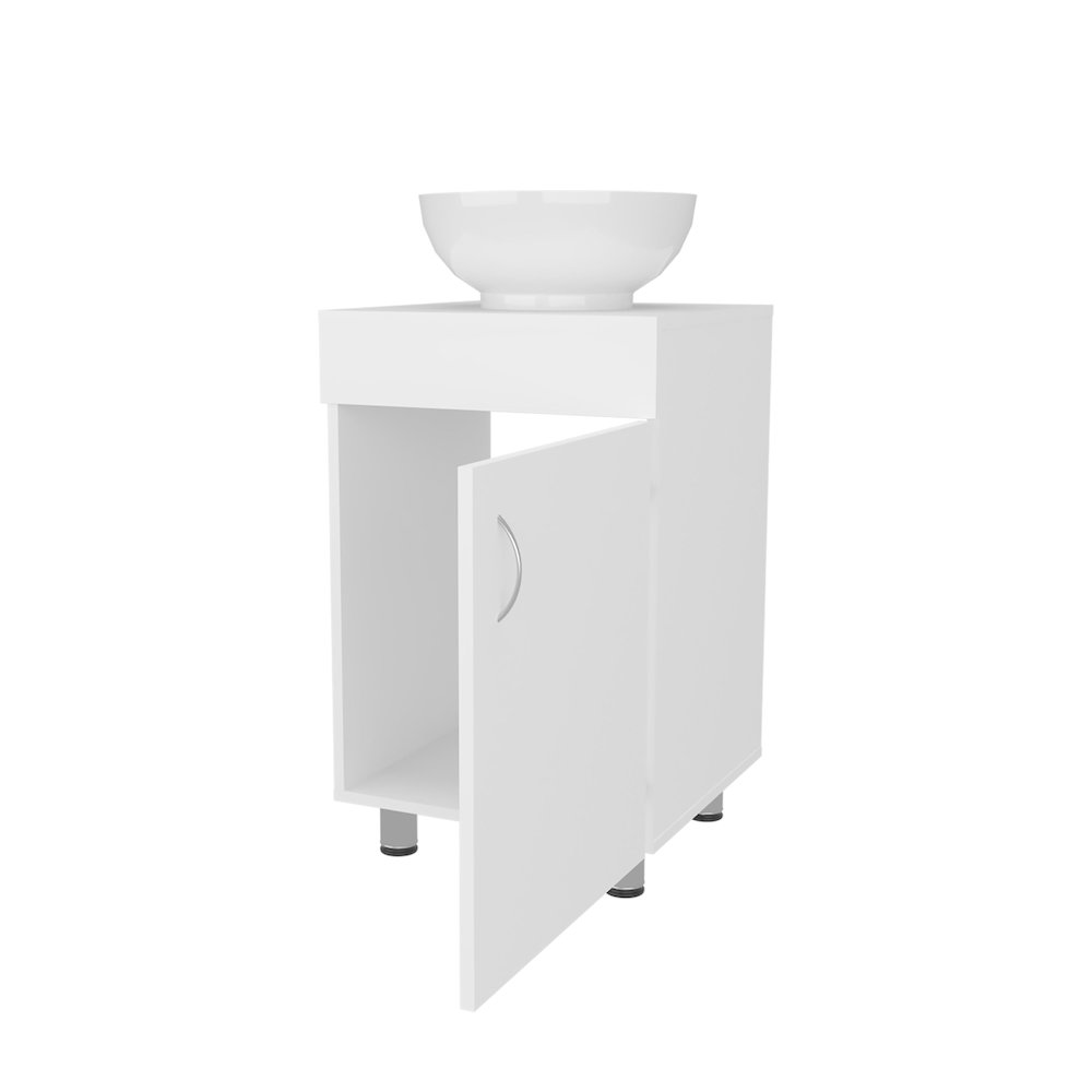 Loli Bathroom Vanity with Integrated Sink and Faucet, White. Picture 6