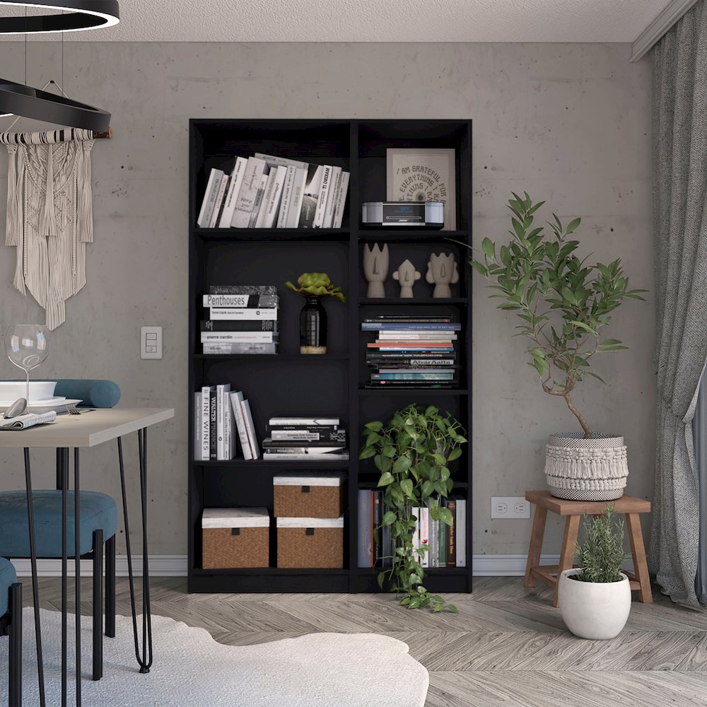 Sutton Slim 2 Piece Living Room Set with 2 Bookcases, Wenge. Picture 5