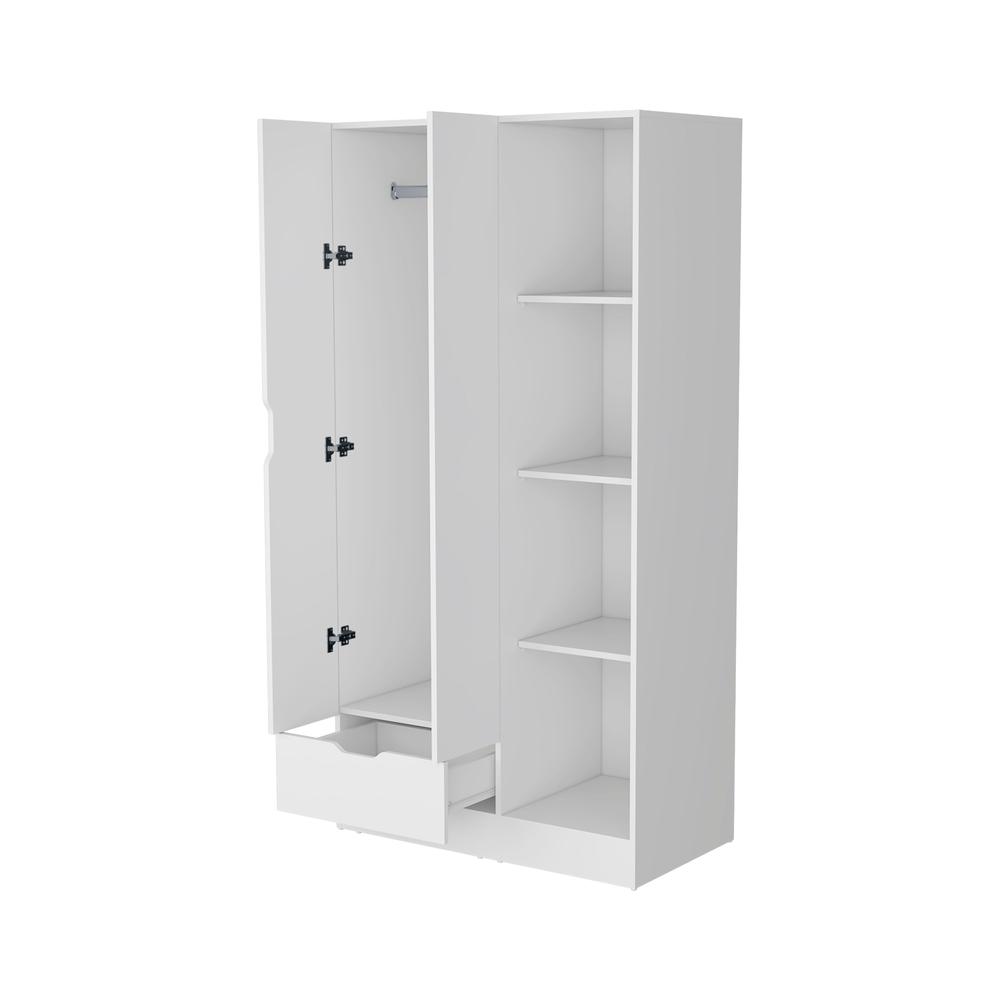 Redmond Armoire with Single Drawer, 4 Storage Shelves and Hanging Rod. Picture 5