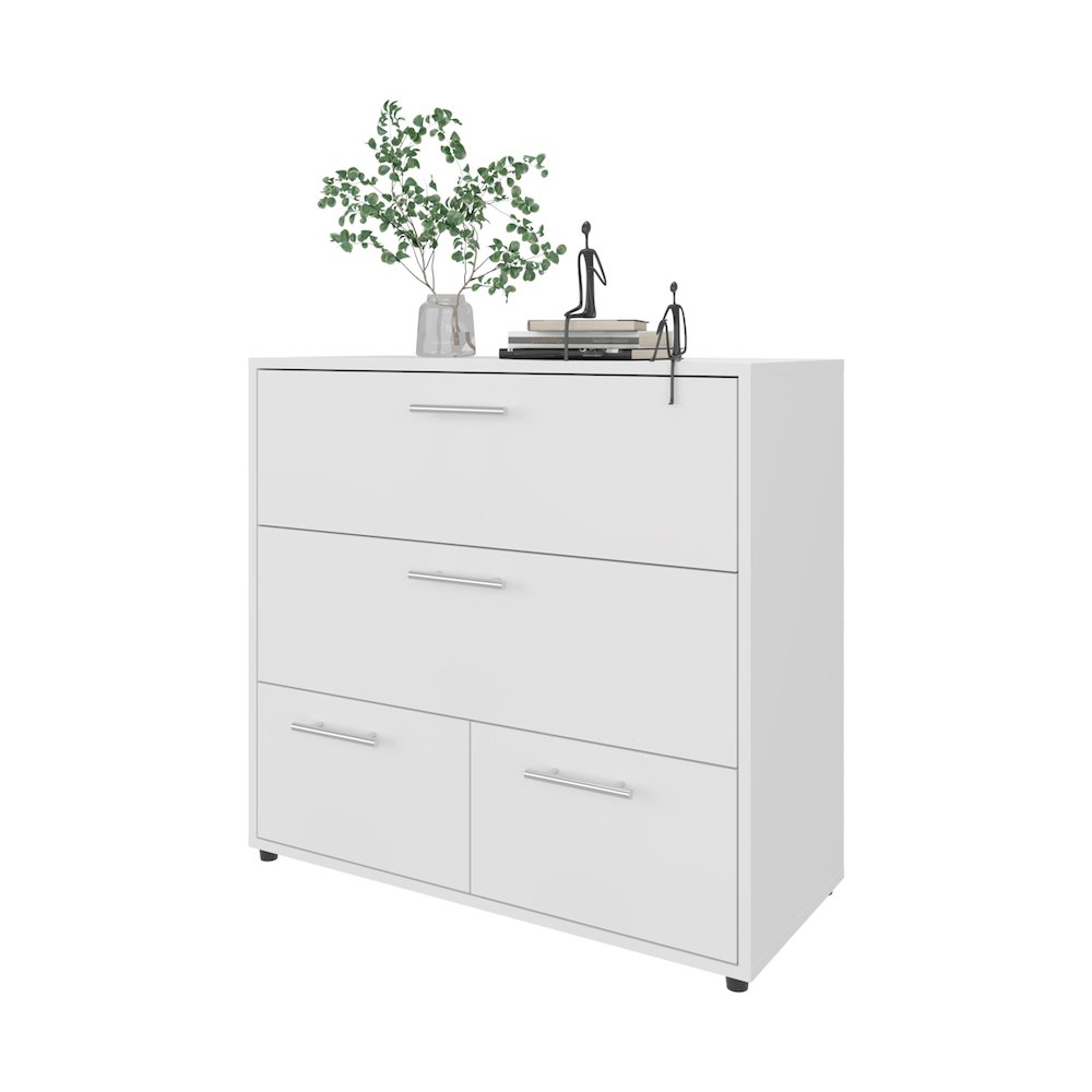 Oto Dresser with 4 Spacious Drawers, White. Picture 2