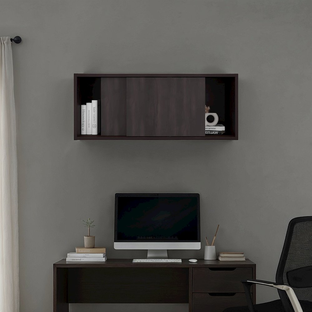 Bahia Wall Storage Cabinet, Stained Walnut. Picture 4