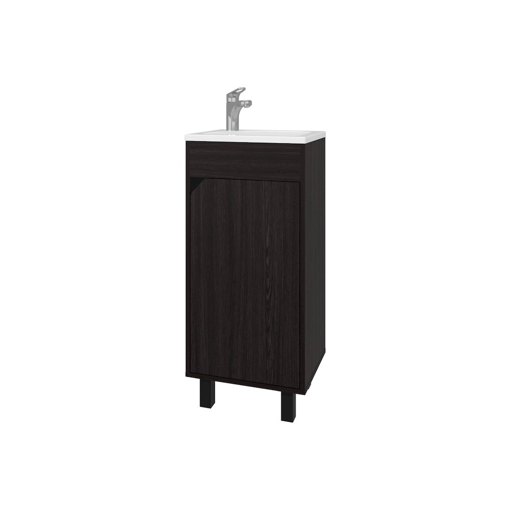 Quartzsite  Bathroom Vanity with Integrated Sink and Faucet, Wengue. Picture 5