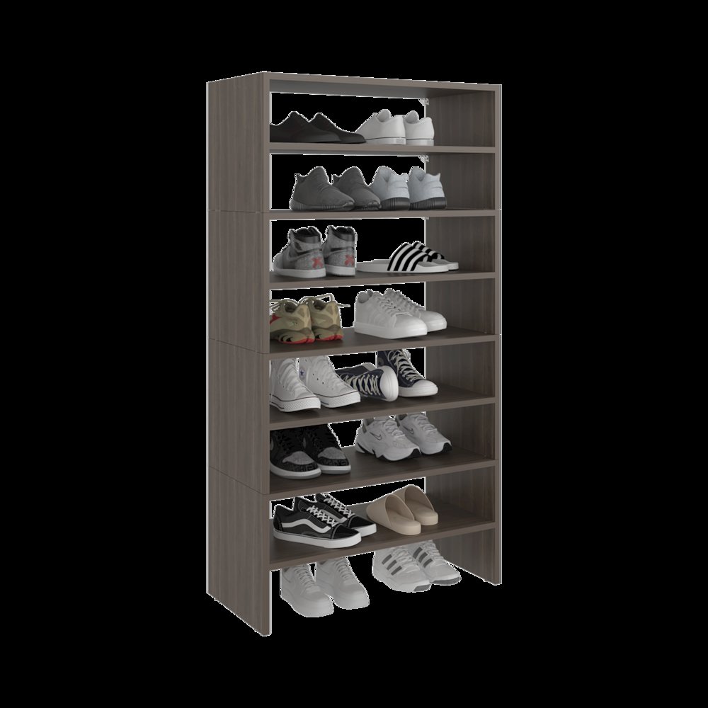 Modern Shoe Rack Multi Tier Storage for Bedroom and Entryway, Gray Walnut. Picture 4