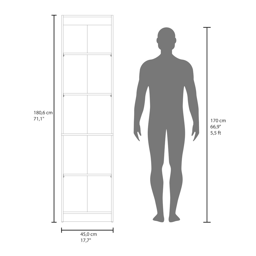 Storage Cabinet with 5 Shelves for Books and Decorative Items, Modern Design. Picture 7