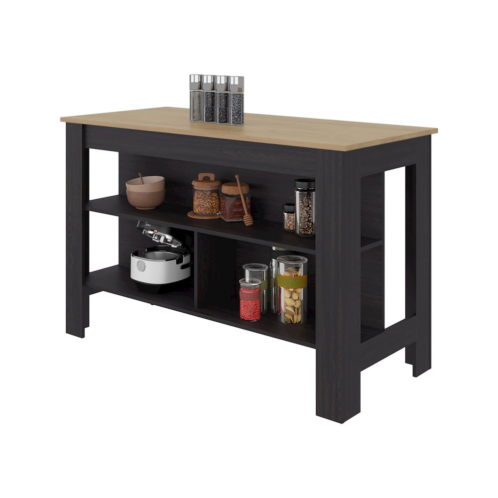 FM FURNITURE Aiken Broom Cabinet with Storage Shelves and Broom Hangers, WENGUE. Picture 4