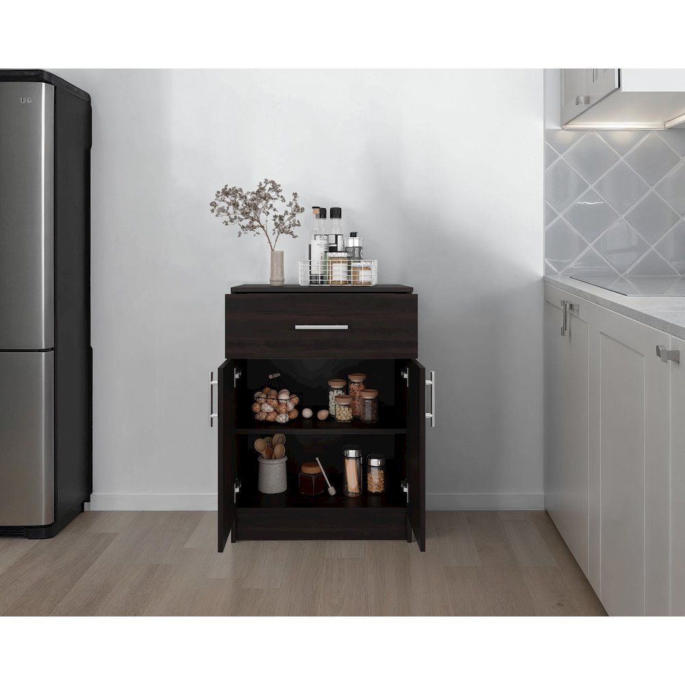 Cope kitchen Pantry in melamine with 2 doors and 1 drawer. Picture 3