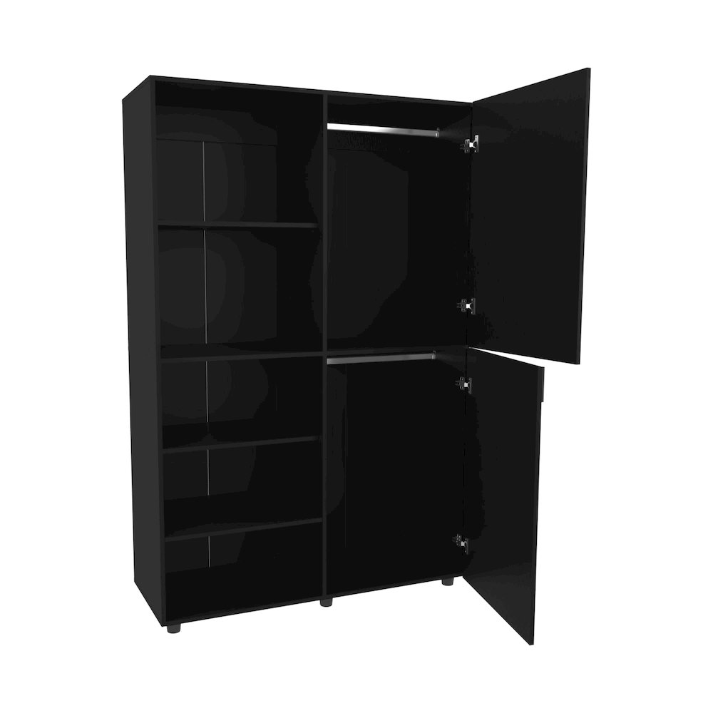 Ollie 2-Door Wardrobe with Open Storage,Wengue. Picture 3