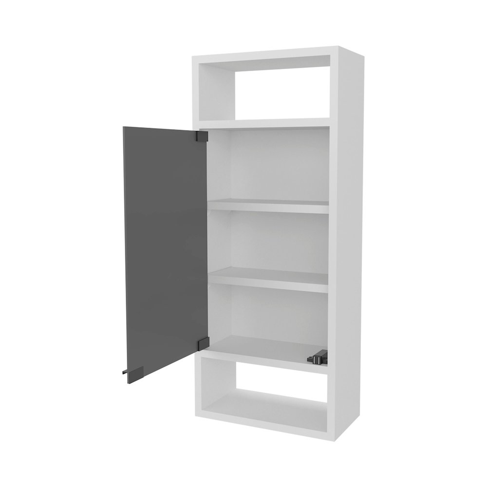 Pine Like Medicine Cabinet with Mirrored Door and Open Storage, White. Picture 6