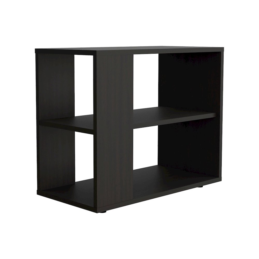 Rio Verde Side Table in Melamine with Open Storage, Wengue. Picture 5