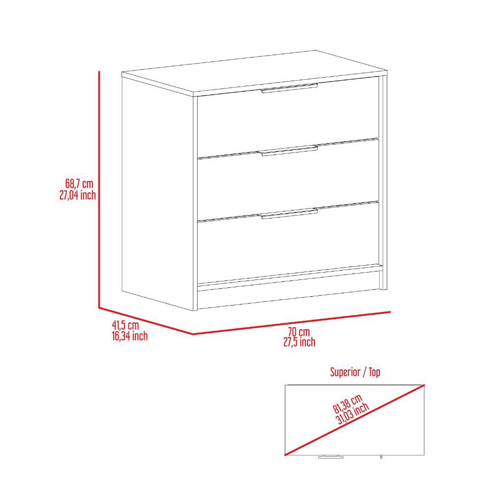 Luxor 3 Drawer Dresser. Picture 5
