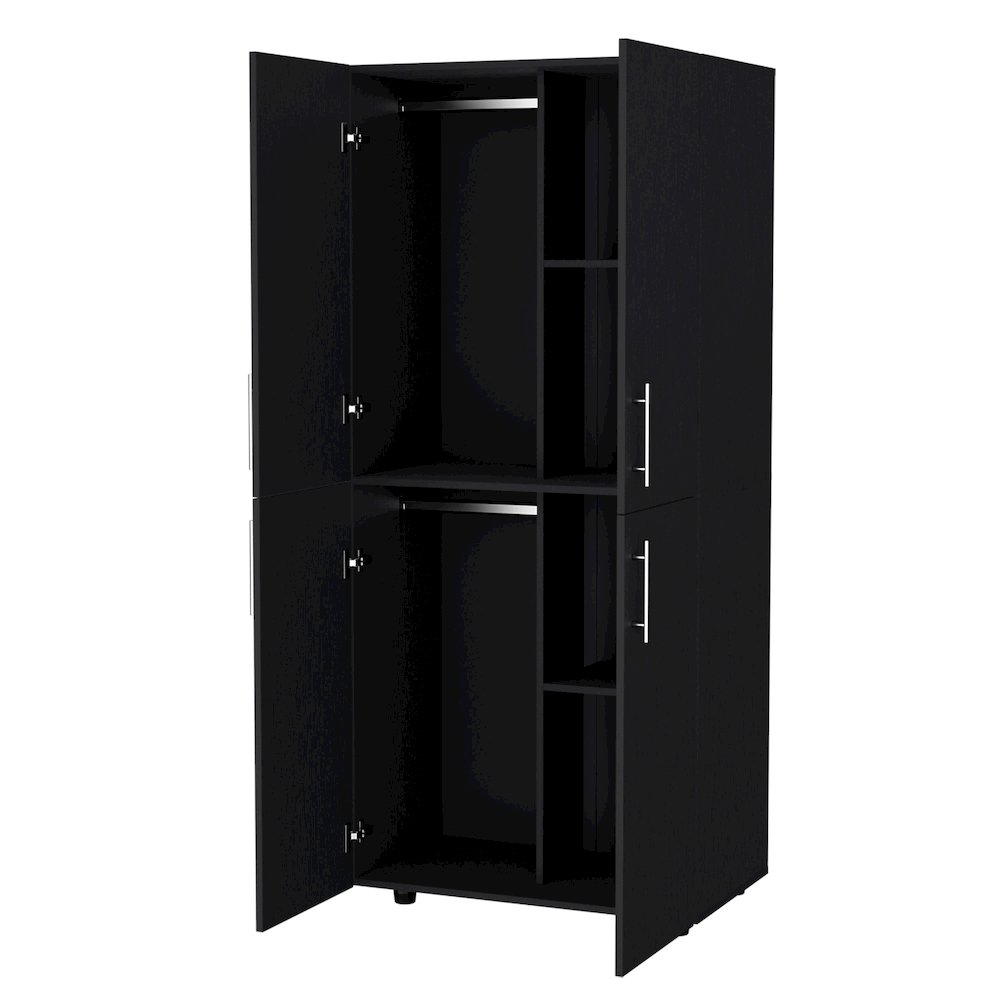 Hazel Armoire in melamine with 2 doors , 4 shelves and 2 clothes hanging bar. Picture 3
