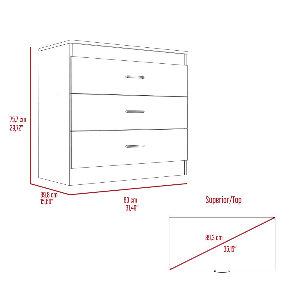 Cambridge Three-Drawers Dresser. Picture 5